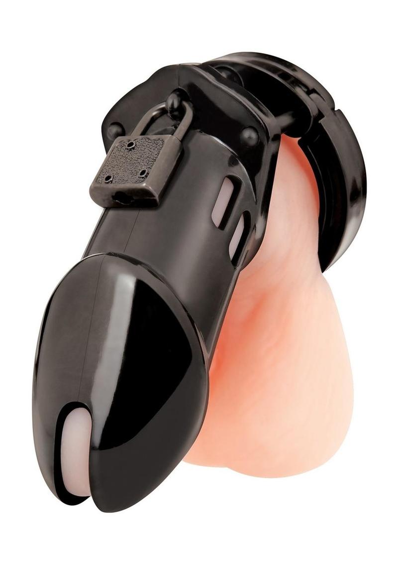 Acrylic See-Thru Chastity Cage - Black