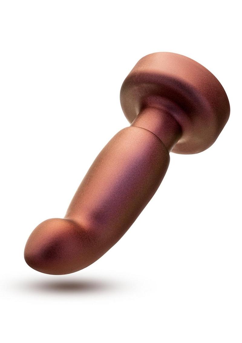 Anal Adventures Matrix Bionic Plug Rechargeable Silicone Anal Plug with Remote - Cosmic - Brown/Copper