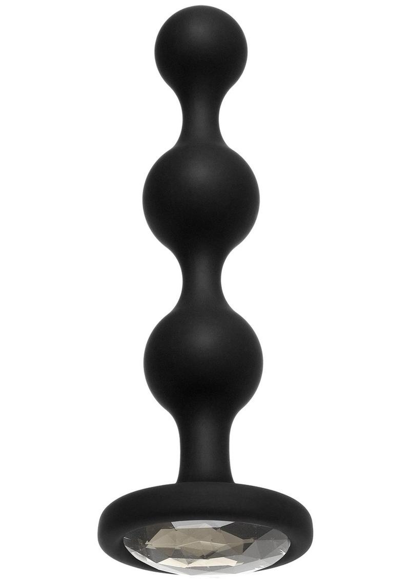 Booty Bling Jeweled Silicone Anal Beads - Silver