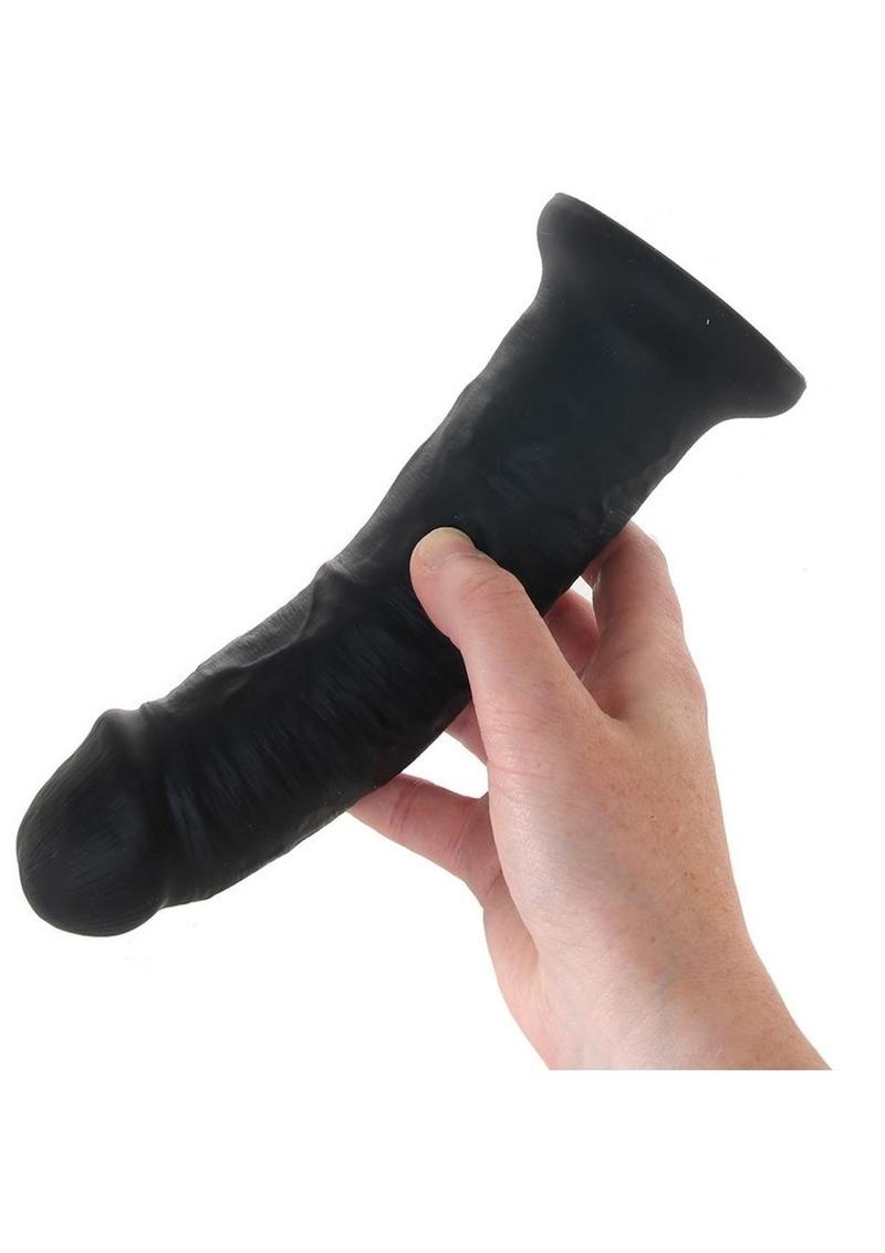 Colours Girth Silicone Dildo - Black - 7in
