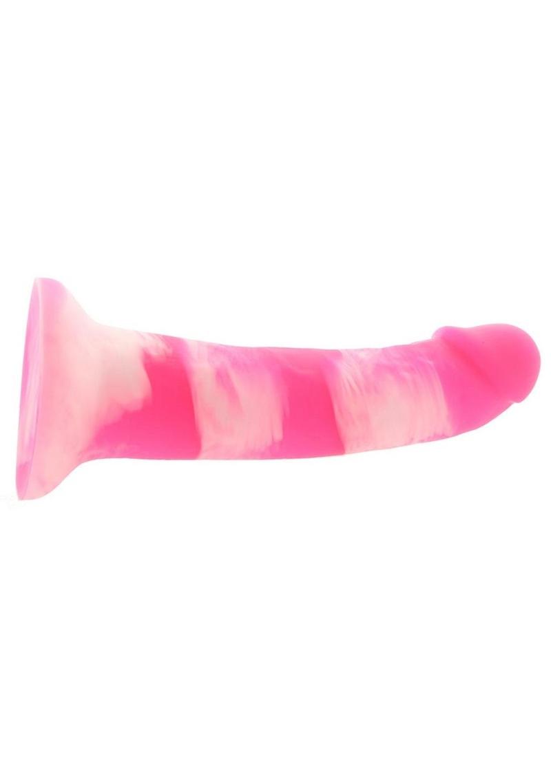 Colours Pleasures Yum Yum Silicone Dildo - Pink/White - 6in