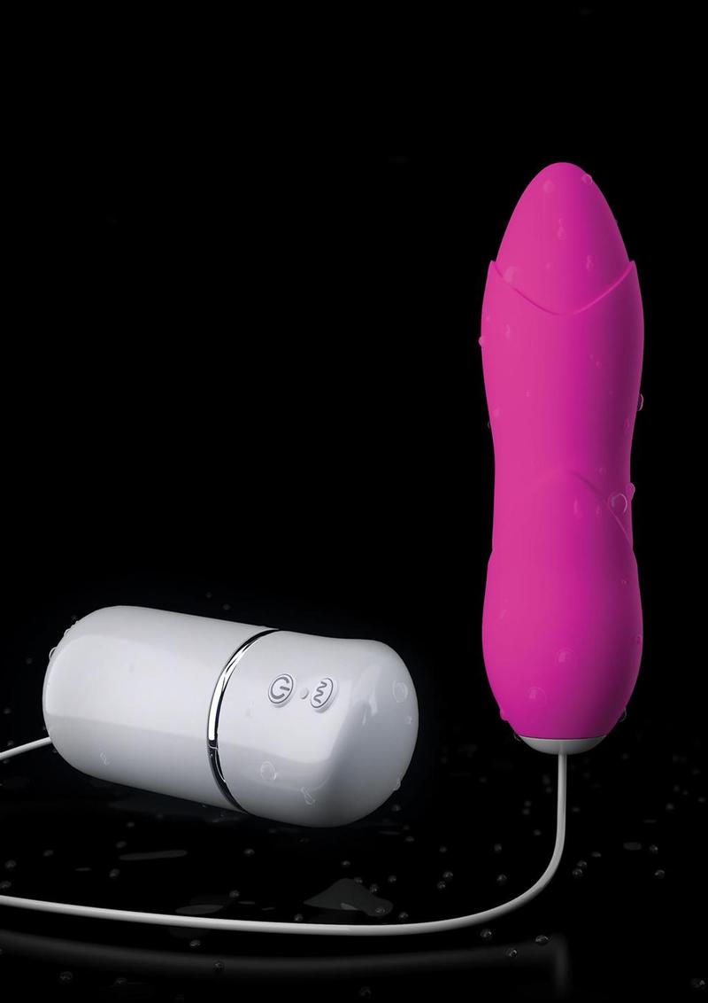 Crush Blossom Wired Remote Control Silicone Textured Bullet Waterproof