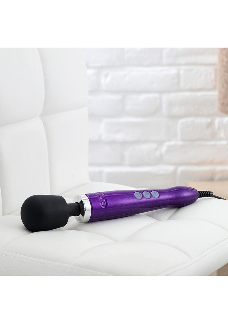 Doxy Die Cast Wand Metal Plug-In Vibrating Body Massager - Metal/Purple