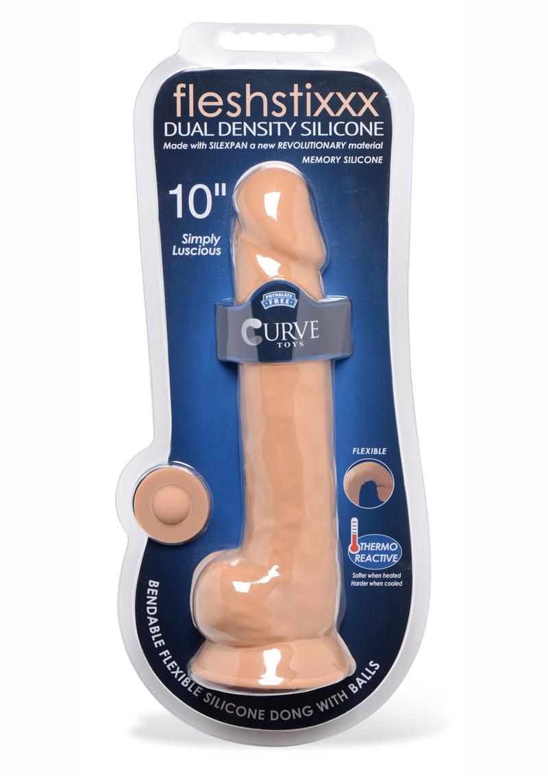 Fleshstixxx Dual Density Silicone Bendable Dong with Balls