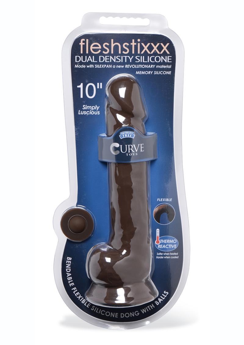 Fleshstixxx Dual Density Silicone Bendable Dong with Balls