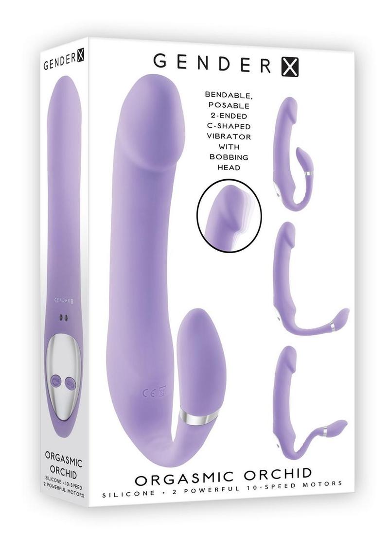 Gender X Orgasmic Orchid Rechargeable Silicone Vibrator with Clitoral Stimulator