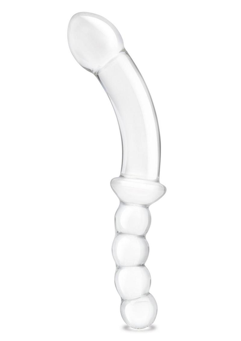 Glas Girthy Double Sided Glass Dong with Anal Bead Grip Handle The Toy Box Glas Girthy Double Sided Glass Dong with Anal Bead Grip Handle The Toy Box