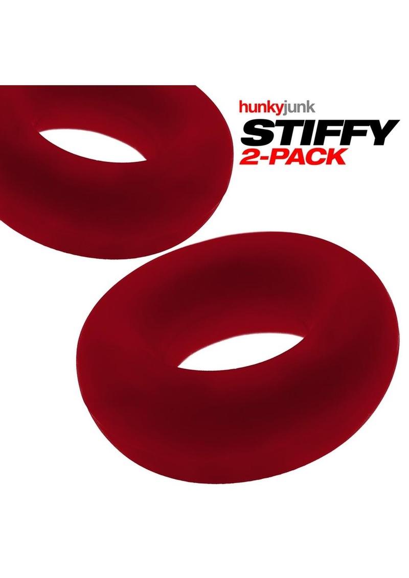 Hunkyjunk Stiffy Bulge Silicone Cock Rings - Cherry Ice/Red - 2 Pack