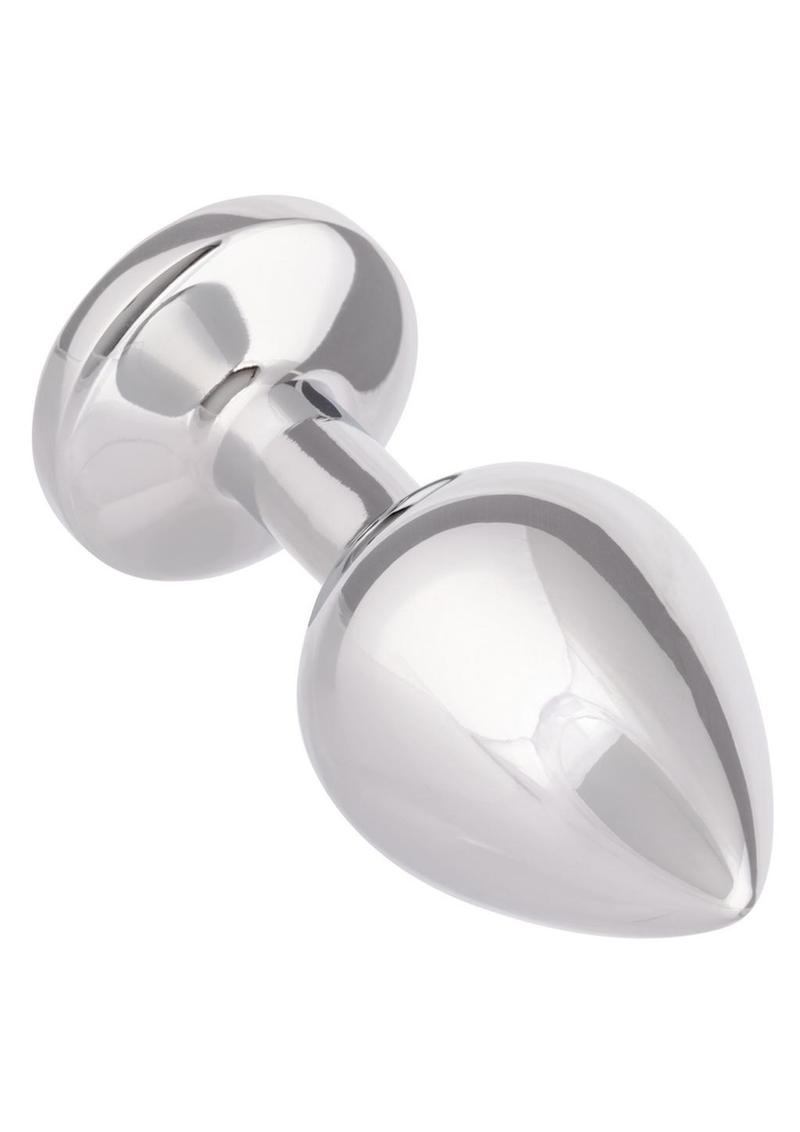 Jewel Amethyst Aluminum Anal Plug - Metal/Purple - Large