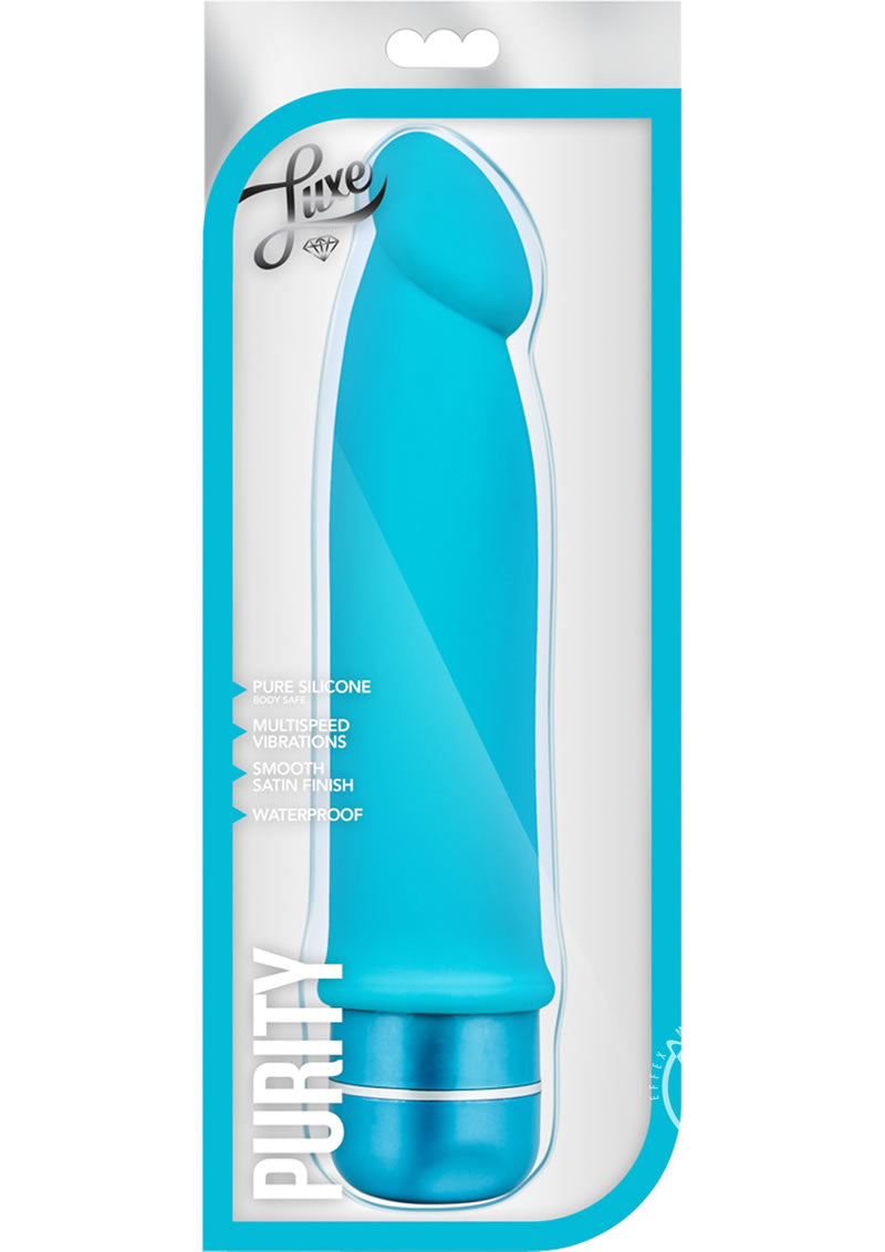 Luxe Purity Vibrating Silicone Dildo