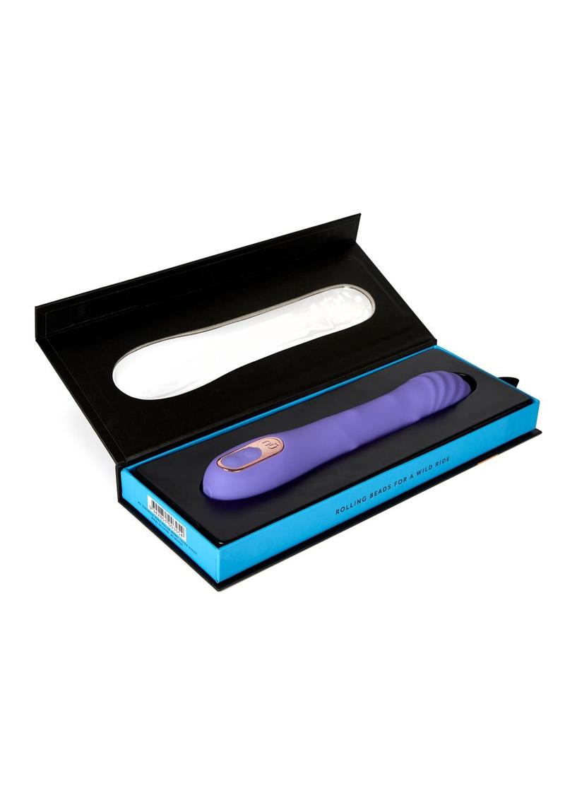 Nu Sensuelle Roxii Rechargeable Silicone Wand with Roller Motion - Purple/Ultra Violet