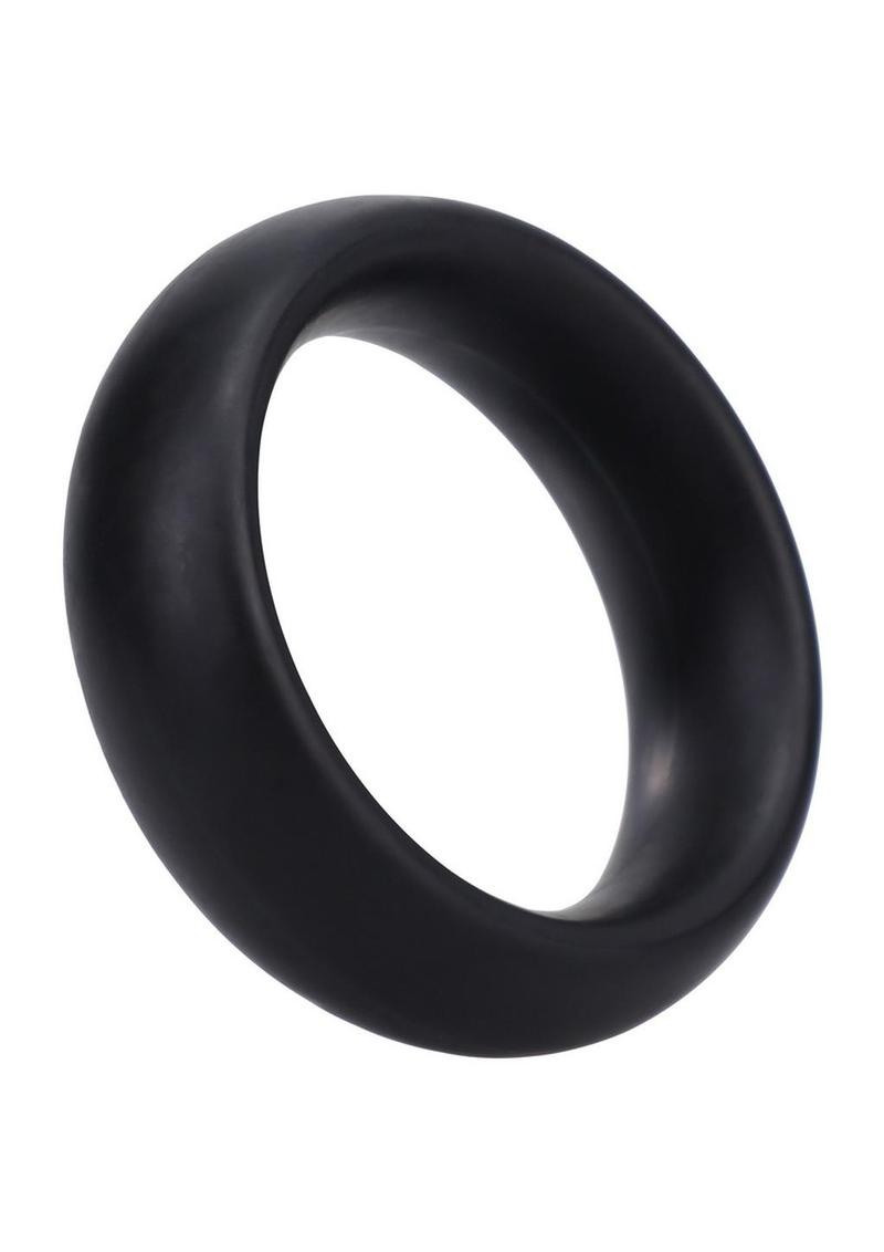 Rock Solid The Silicone Collar Cock Ring - Black - Medium