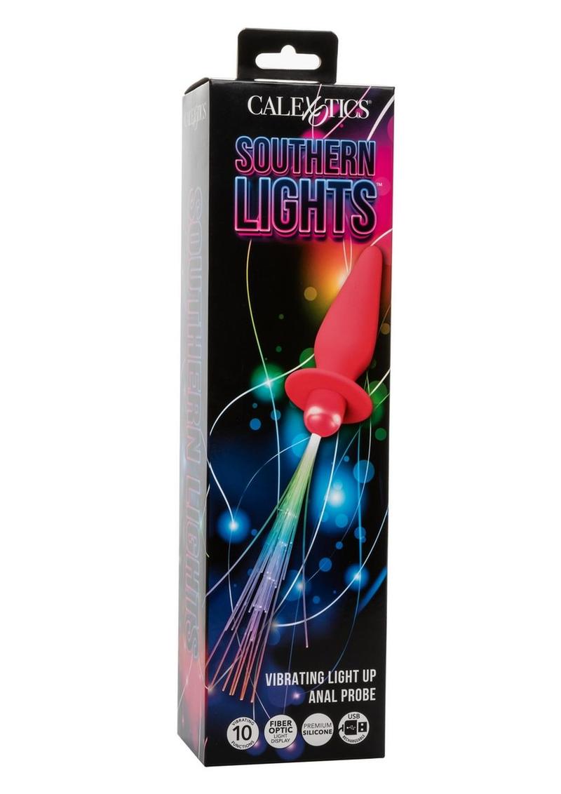Southern Lights Rechargeable Silicone Vibrating Light Up Anal Probe