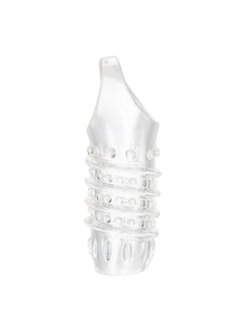 Stimulation Enhancer Textured Penis Sleeve - Clear - 4.25in