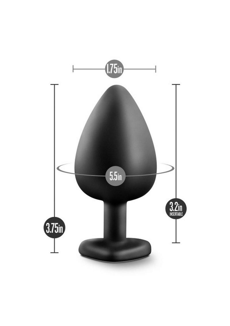 Temptasia Bling Plug Silicone Butt Plug - Black - Large