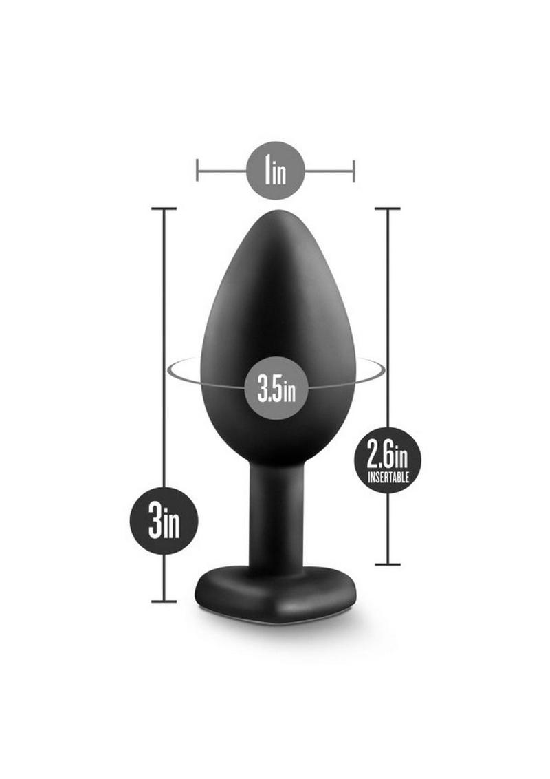 Temptasia Bling Plug Silicone Butt Plug - Black - Small