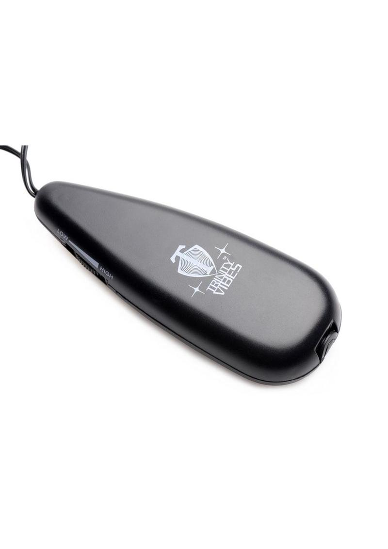 Trinity Men Dual Vibrating Penis Head Teaser with Remote Control - Clear