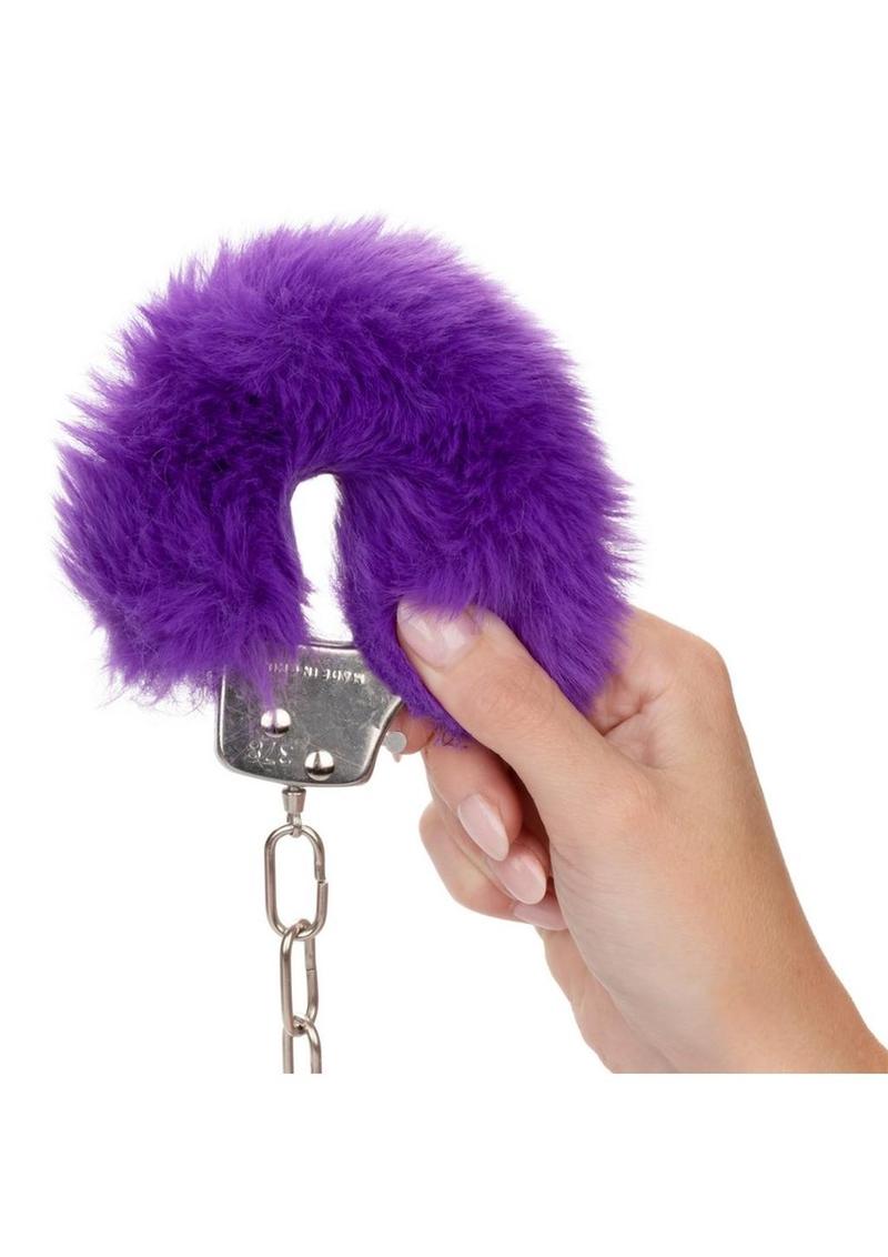 Ultra Fluffy Furry Cuffs - Metal/Purple