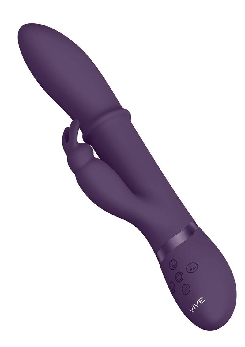 Vive Halo Rechargeable Silicone Ring Rabbit Vibrator - Purple