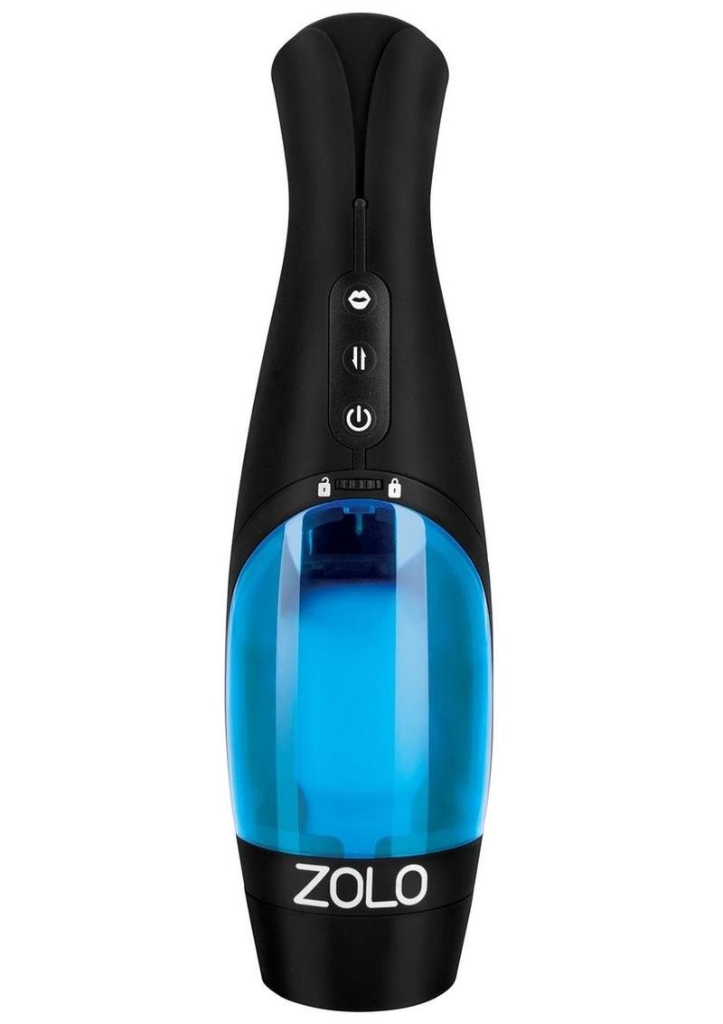 ZOLO Thrustbuster Rechargeable Vibrating Masturbator - Pussy - Black/Blue