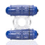 4b Double Wammy Silicone Rechargeable Dual Vibrating Couples Cock Ring - Blue/Blueberry