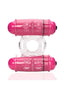 4b Double Wammy Silicone Rechargeable Dual Vibrating Couples Cock Ring - Red/Strawberry