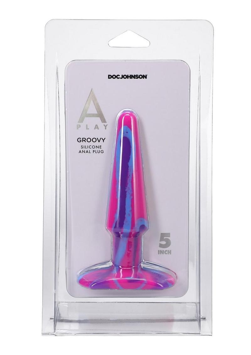 A-Play Groovy Silicone Anal Plug 5in - Fuschia