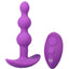 A-Play Shaker Rechargeable Silicone Beaded Anal Plug with Remote Control - Purple