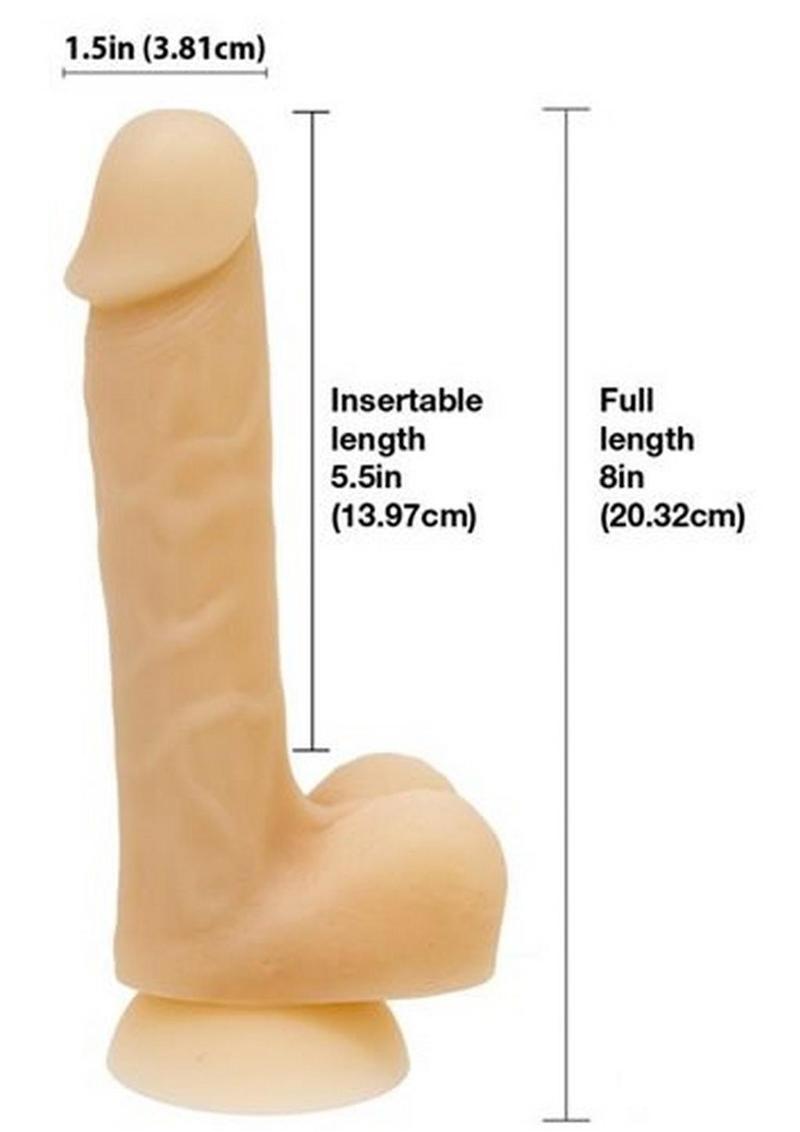 Addiction Bendable David Silicone Dildo - Flesh/Vanilla - 8in