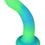 Addiction Rave Silicone Glow In The Dark Dildo - Blue/Glow In The Dark/Green - 8in