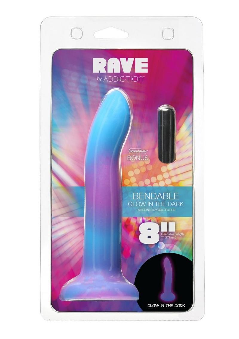 Addiction Rave Silicone Glow In The Dark Dildo