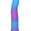 Addiction Rave Silicone Glow In The Dark Dildo - Blue/Glow In The Dark/Purple - 8in