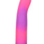 Addiction Rave Silicone Glow In The Dark Dildo - Glow In The Dark/Pink/Purple - 8in