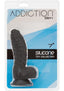 Addiction Toy Collection Ben Silicone Dildo with Balls - Black - 7in