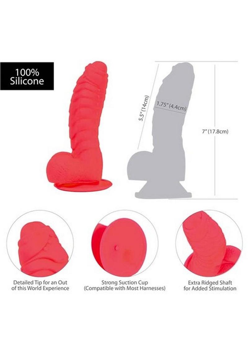 Addiction Toy Collection Tom Silicone Dildo with Balls - Pink - 7in