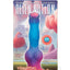 Alien Nation Glo-Spot Silicone Glow In The Dark Vibrating Dildo - Blue/Pink