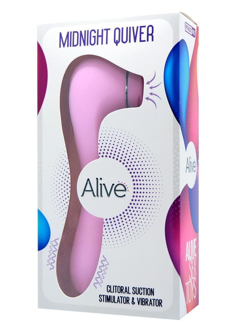 Alive Midnight Quiver Rechargeable Silicone Dual End Vibrator and Clitoral Stimulator