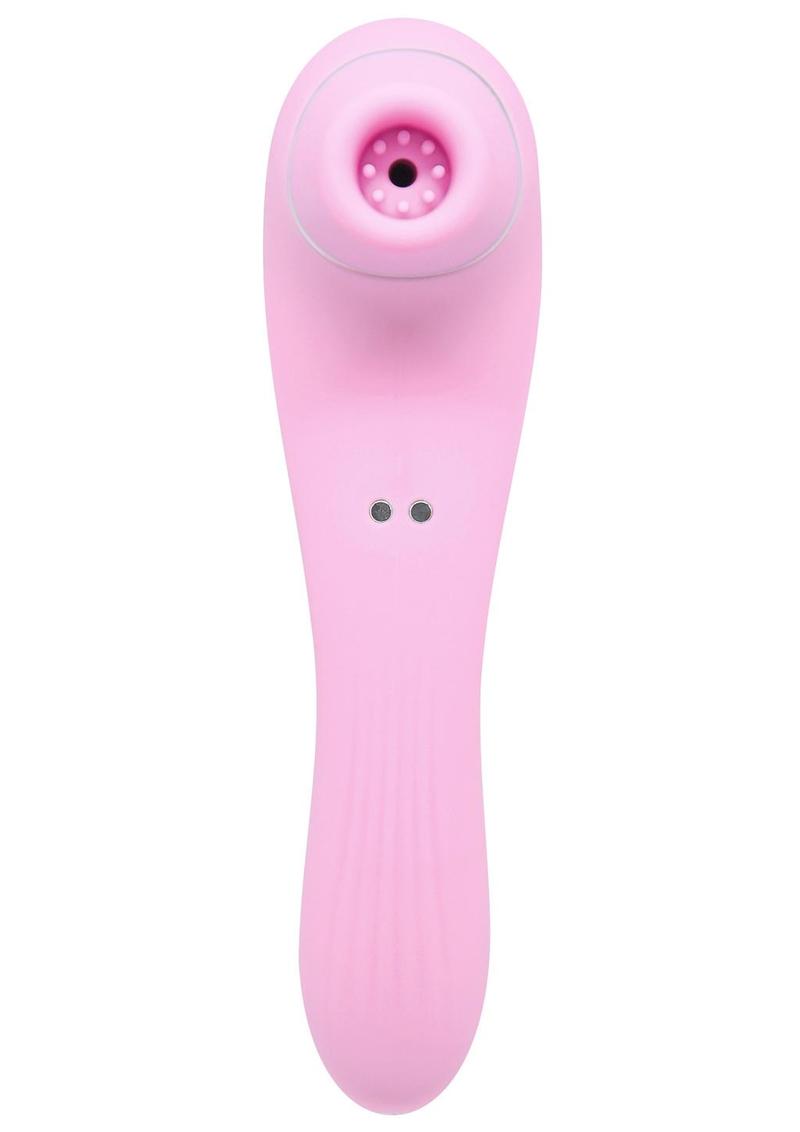 Alive Midnight Quiver Rechargeable Silicone Dual End Vibrator and Clitoral Stimulator - Pink