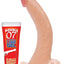 All American Whoppers Curve Dildo with Balls - Flesh/Vanilla - 8in