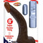 All American Whoppers Vibrating Dildo with Balls and Bullet - Brown/Chocolate - 8in