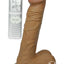 All American Whoppers Vibrating Dildo with Balls Latin - Brown/Caramel - 8in