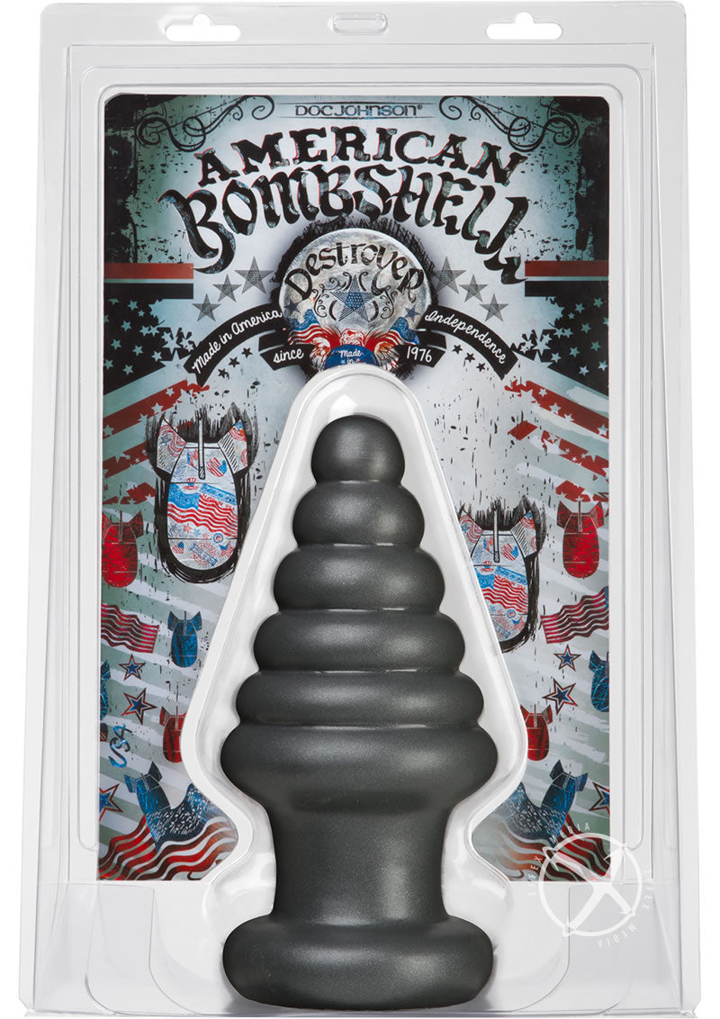 American Bombshell Destroyer Anal Plug - Grey/Gun Metal