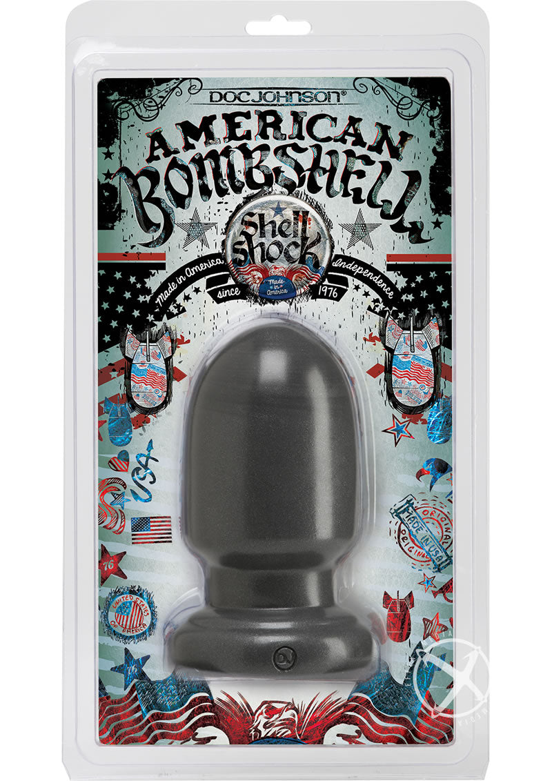 American Bombshell Shell Shock Anal Plug - Grey/Gun Metal - Small