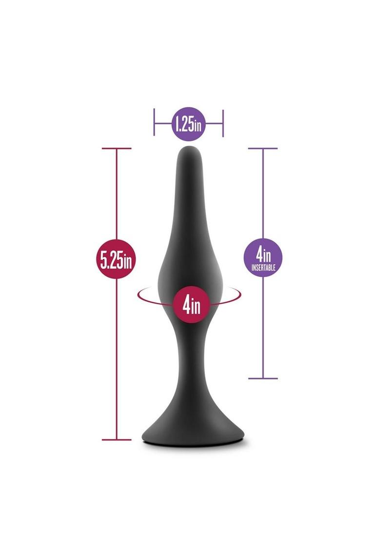 Anal Adventures Platinum Silicone Beginner Plug - Black - Large