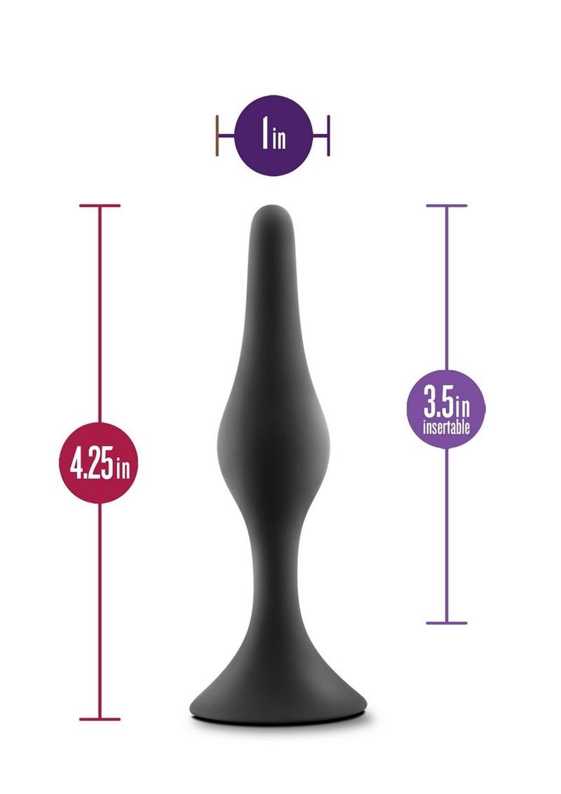 Anal Adventures Platinum Silicone Beginner Plug - Black - Medium