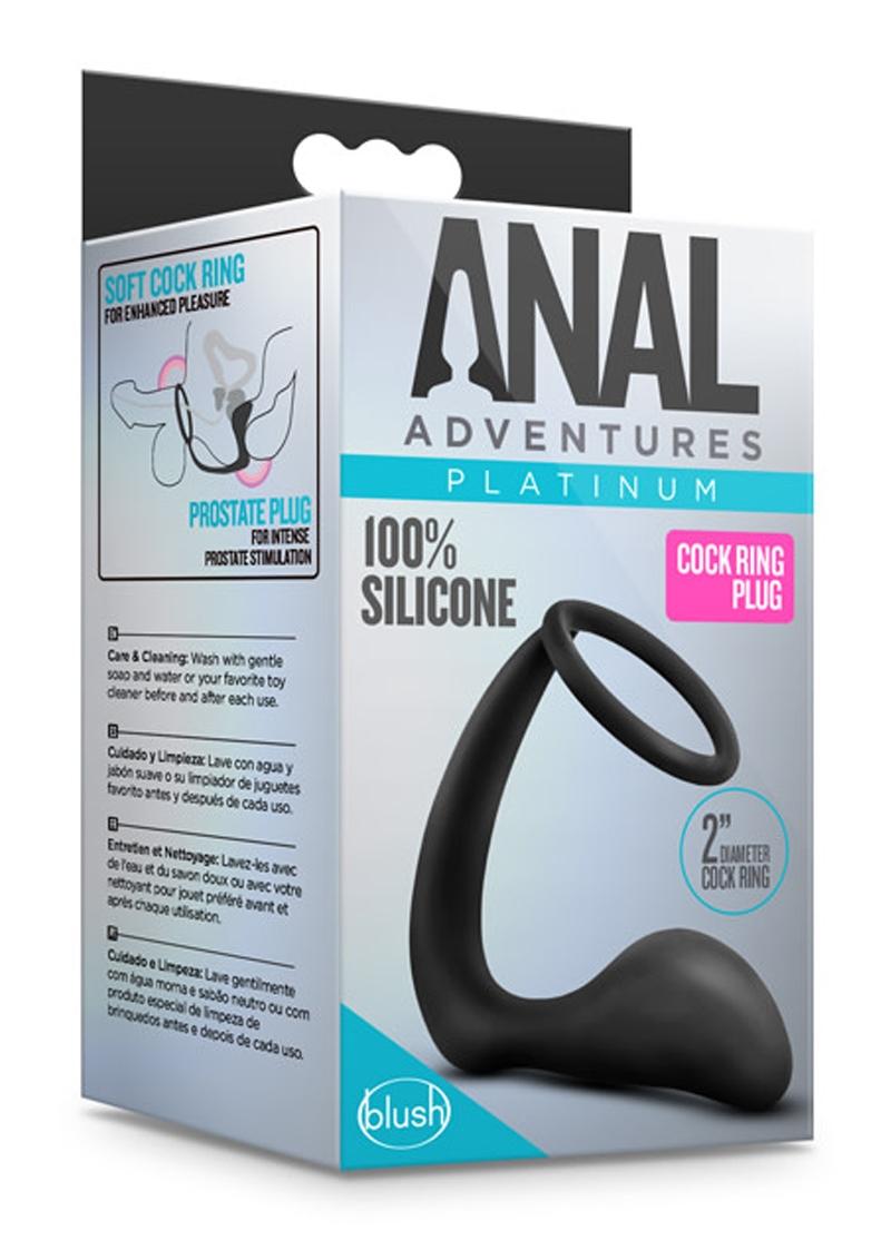 Anal Adventures Platinum Silicone Cock Ring and Butt Plug