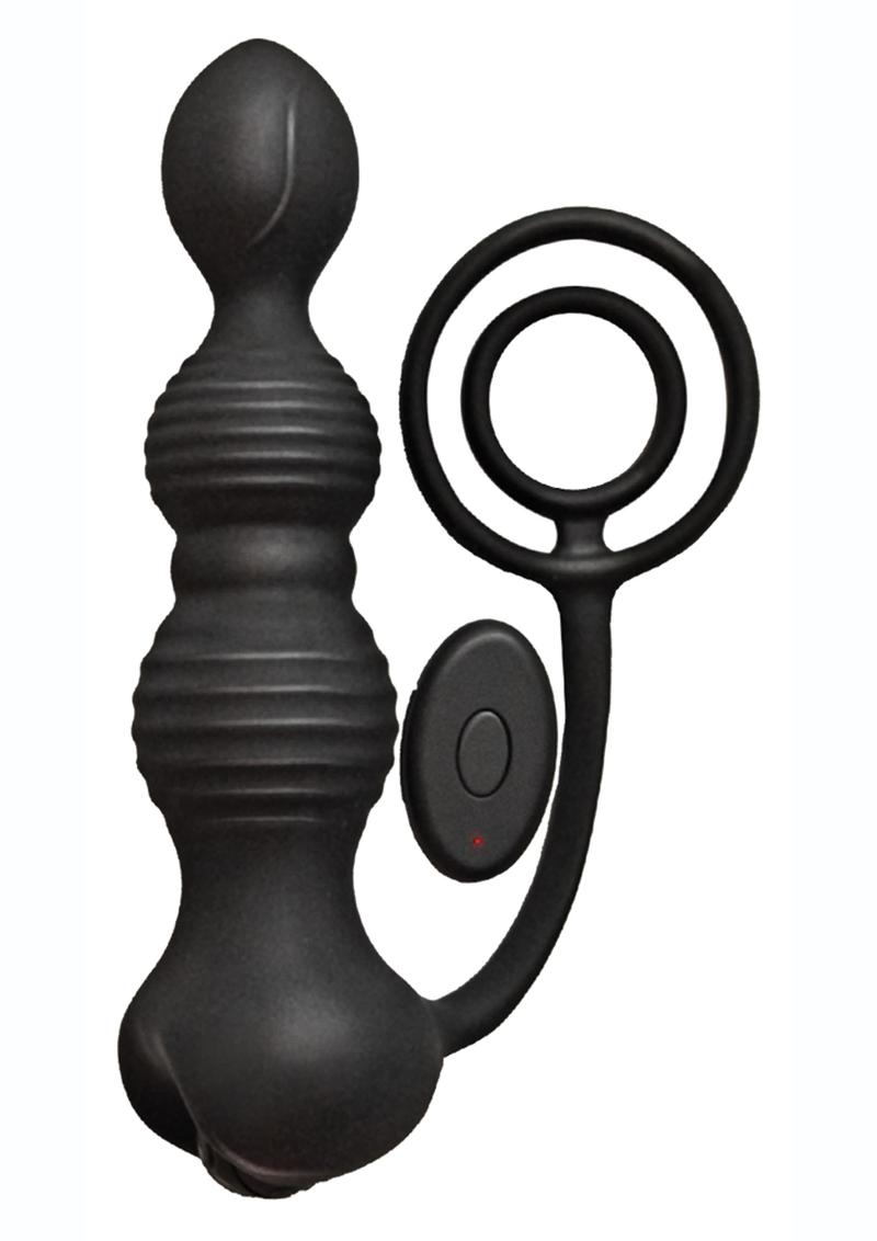 Anal-Ese Silicone Rechargeable Anal Plug and Cock Ring with Remote Control