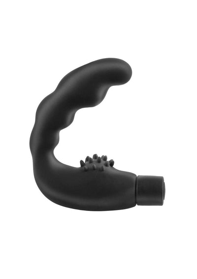 Anal Fantasy Collection Vibrating Reach Around Silicone Massager Waterproof - Black - 4.25in