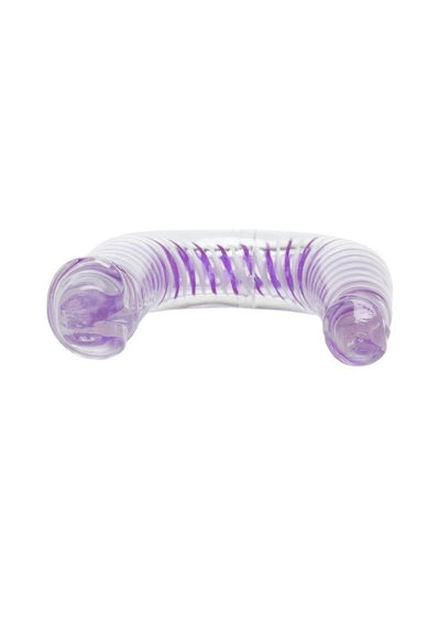 Art Deco AC/DC Double Dildo - Clear/Purple - 12.25in