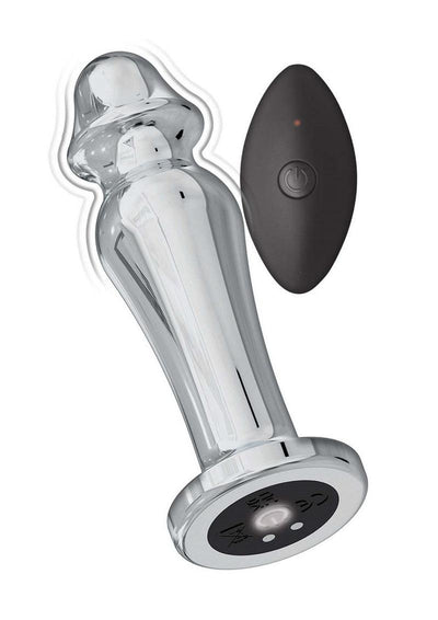 Ass-Sation Remote Control Rechargeable Vibrating Metal Anal Lover - Metal/Silver